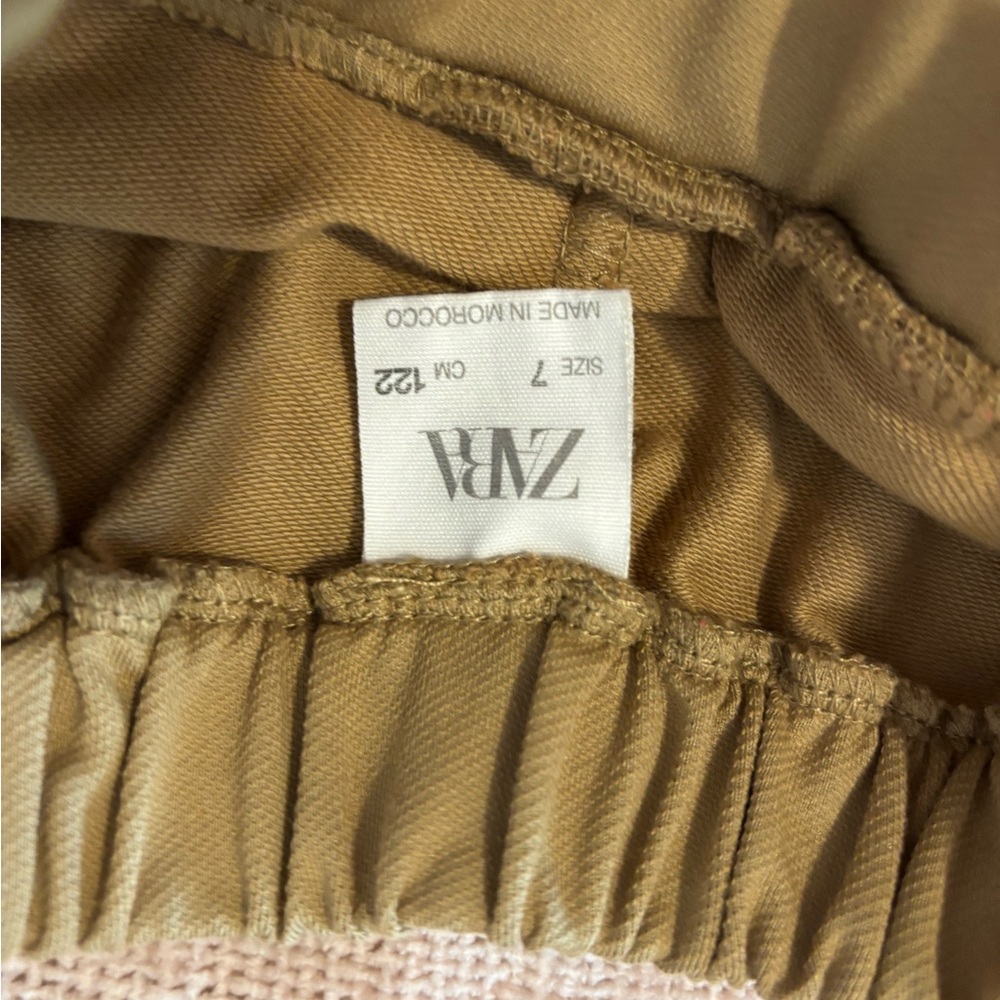 Zara Tan Relaxed Fit Bottoms with Elastic Waistband